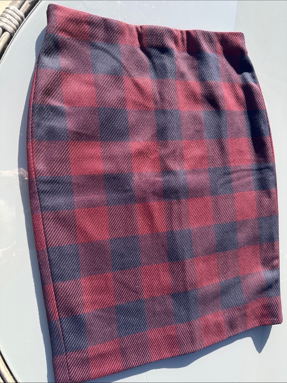 Ann Taylor petite plaid print skirt size OP EUC